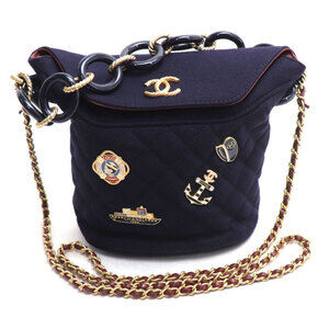 CHANEL Paris Hamburg Chain Shoulder Bag, Navy, A57868, Women's